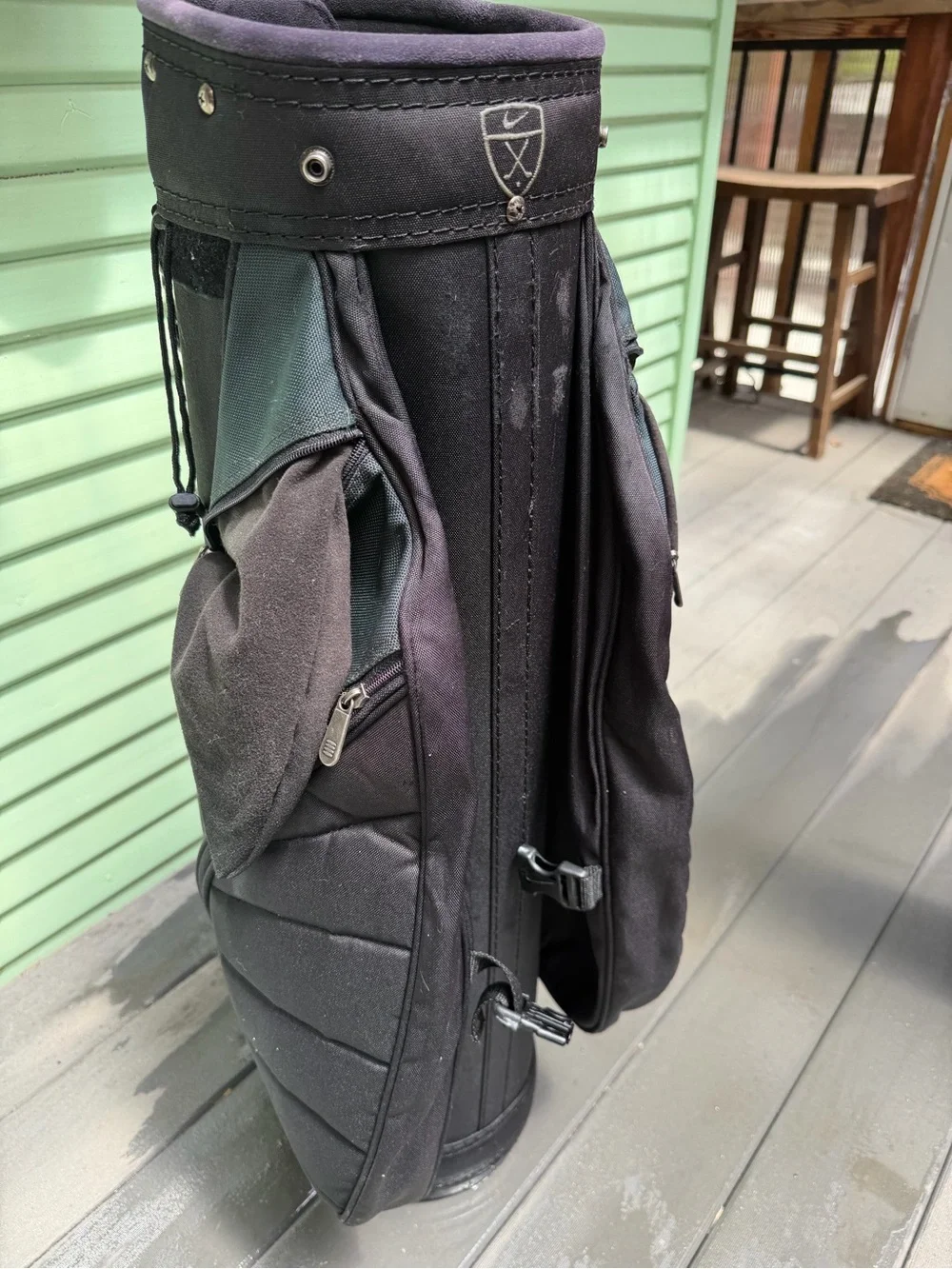 Nike Black and Gray Duffel-Style Golf Carry Bag